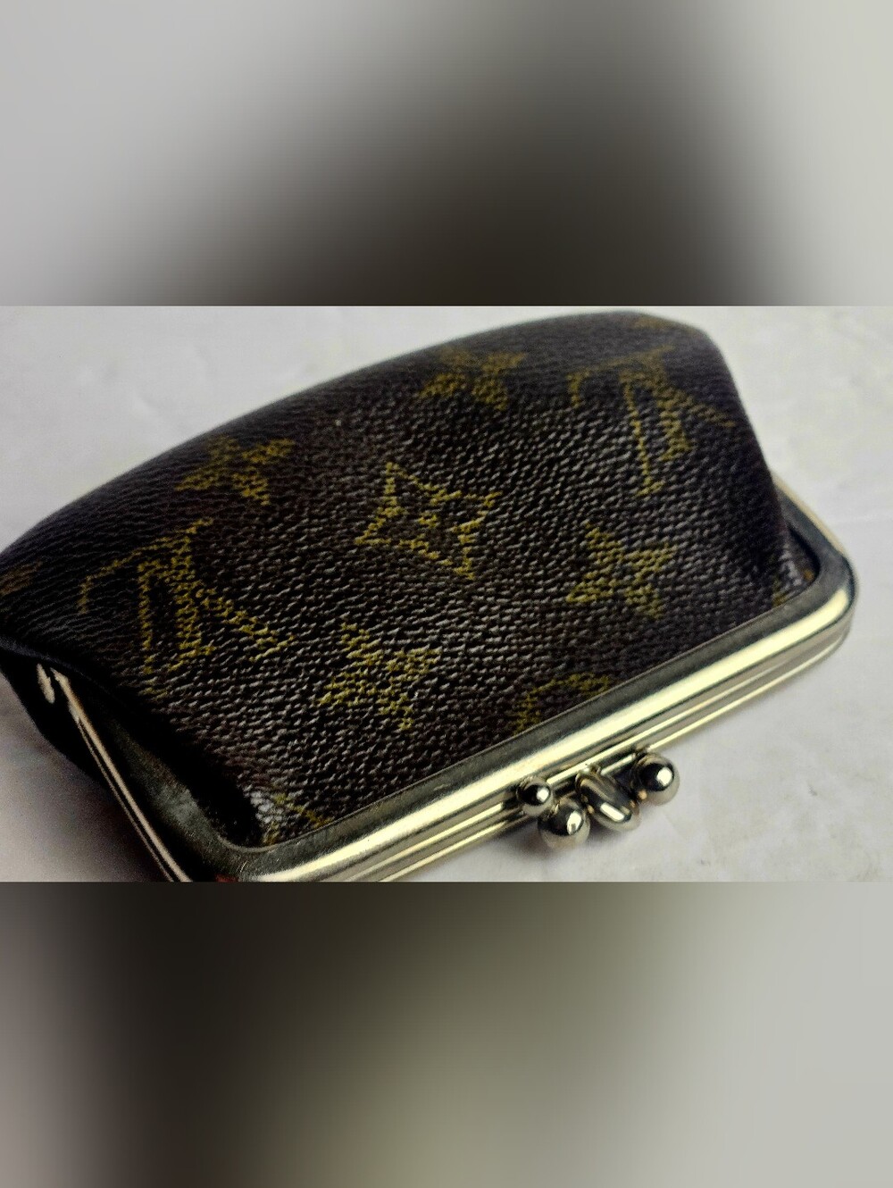 Vintage Louis Vuitton Monogram Kisslock Coin Purse Upcycled